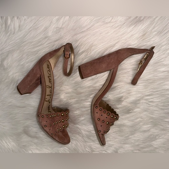 Sam Edelman Womens Yaria Dusty Rose Studded Block Heel Sandal Size 9.5 - Picture 6 of 8